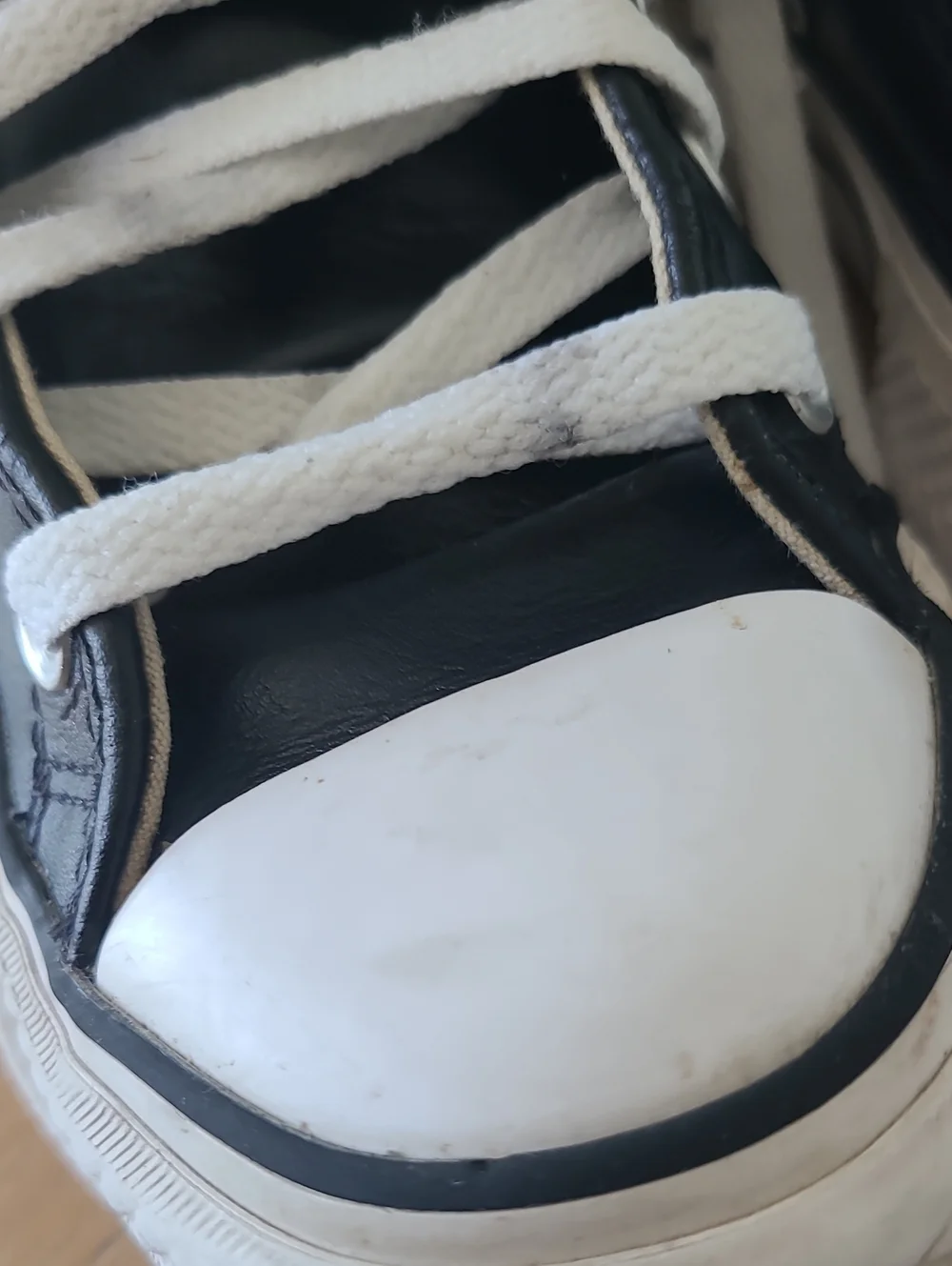 Converse Black Leather Platform High Top Sneakers with White Accents